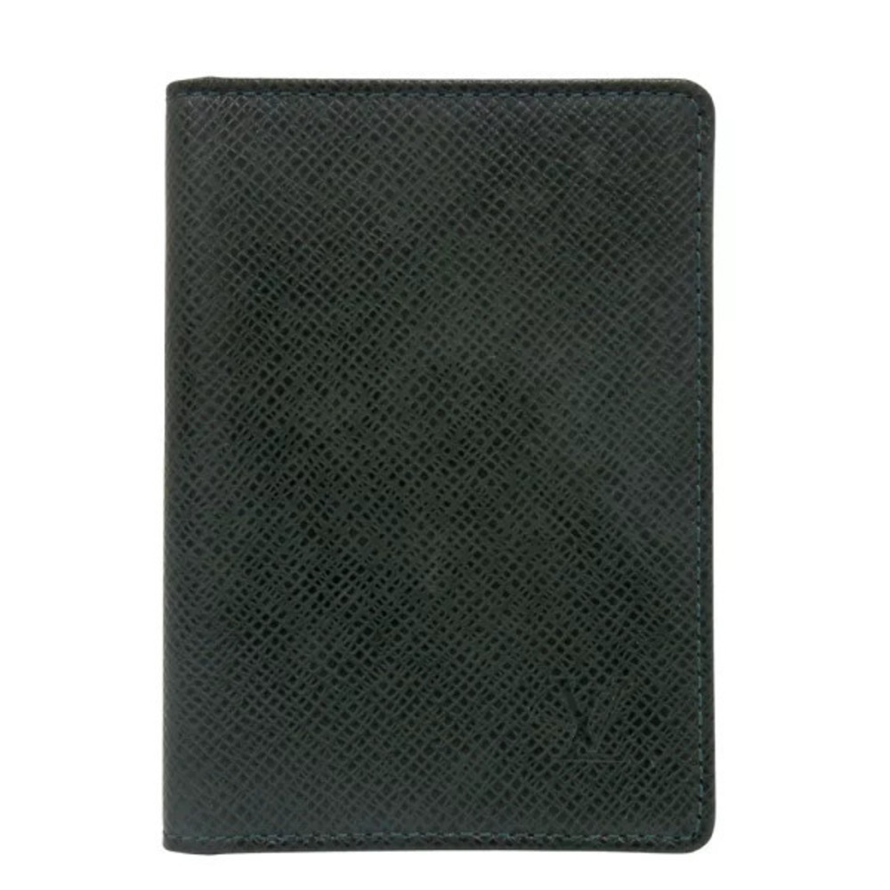 Louis Vuitton Porte II Cartes Vertical Taiga Epicea Pass Case Wallet Green LV
